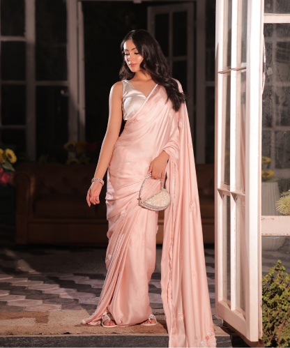 Light pink saree