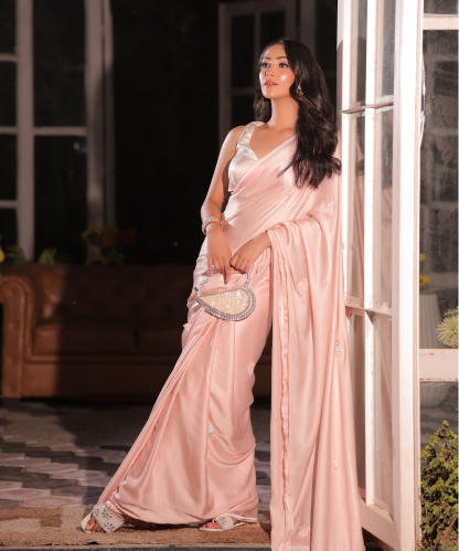 Light pink saree