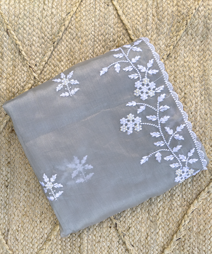 Grey Mist Organza Saree