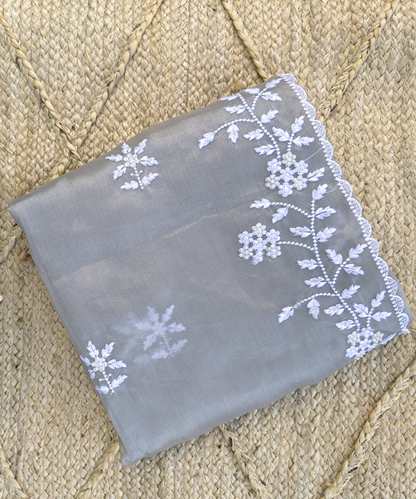 Grey Mist Organza Saree